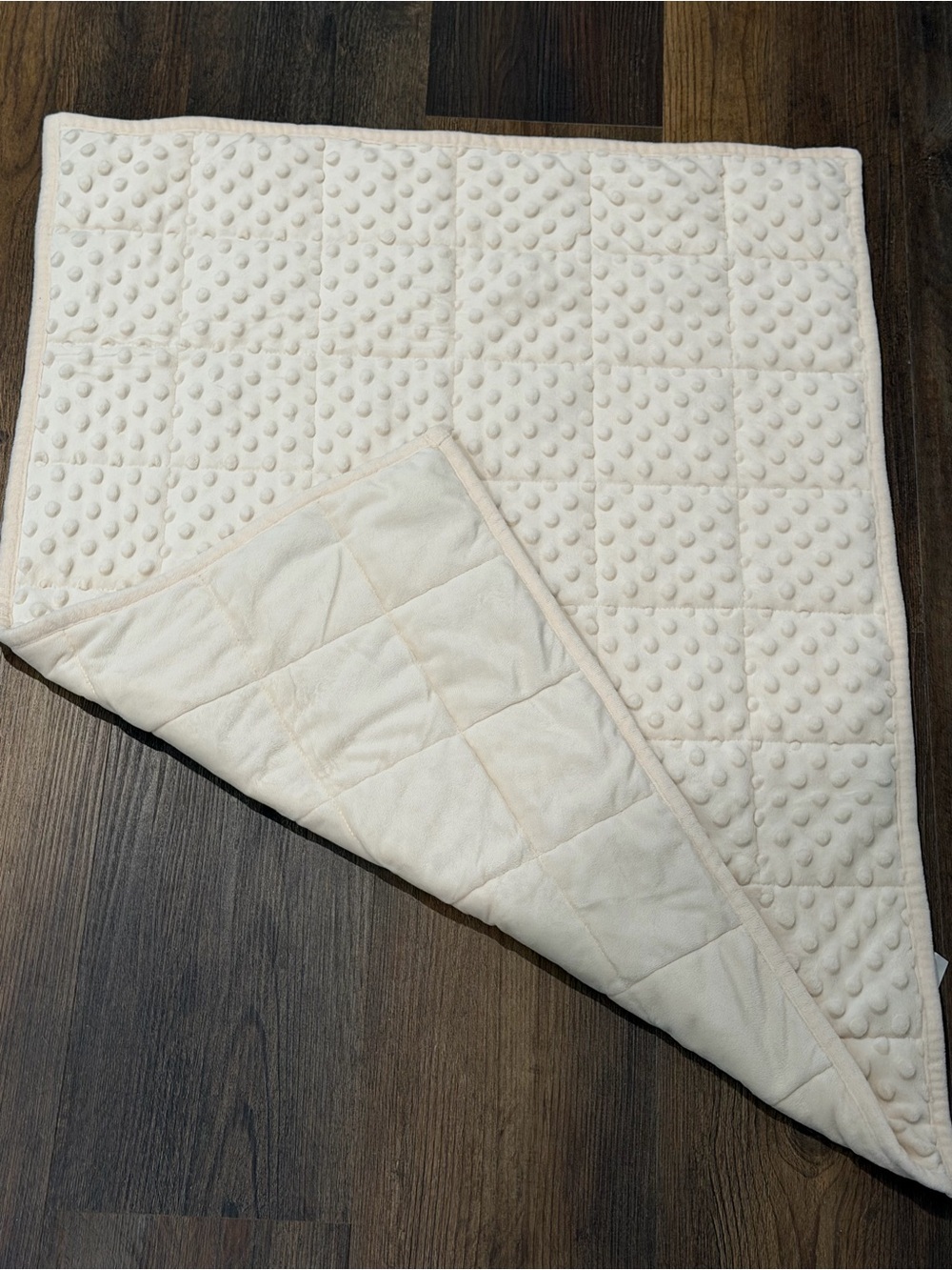 Cream Textured Minky weighted dog blanket
